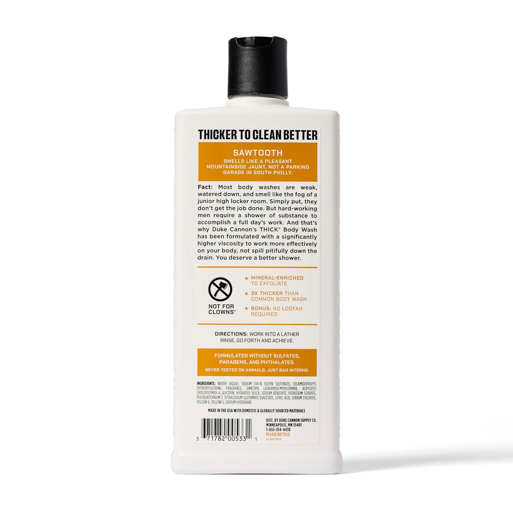 Duke Cannon Bourbon bottle highlights masculine aroma for post-workout showers.
