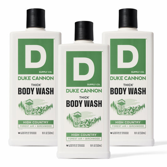 Duke Cannon High Country bottle pour delivers rich, luxurious lather.