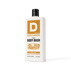 Duke Cannon THICK men's shower ritual with rich foam and bold scent.