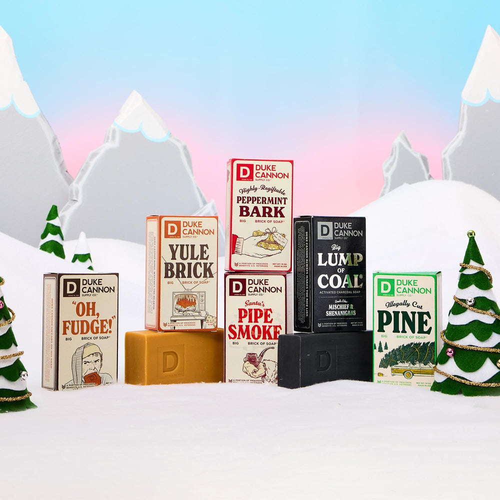 Three bars in shower display illustrating versatile seasonal scents
