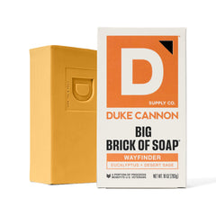 Duke Cannon Wayfinder soap bars on a dry dish for storage