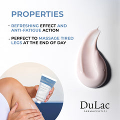 Dulàc Diosmin Legs Gel Cream on leg skin delivering menthol cooling.