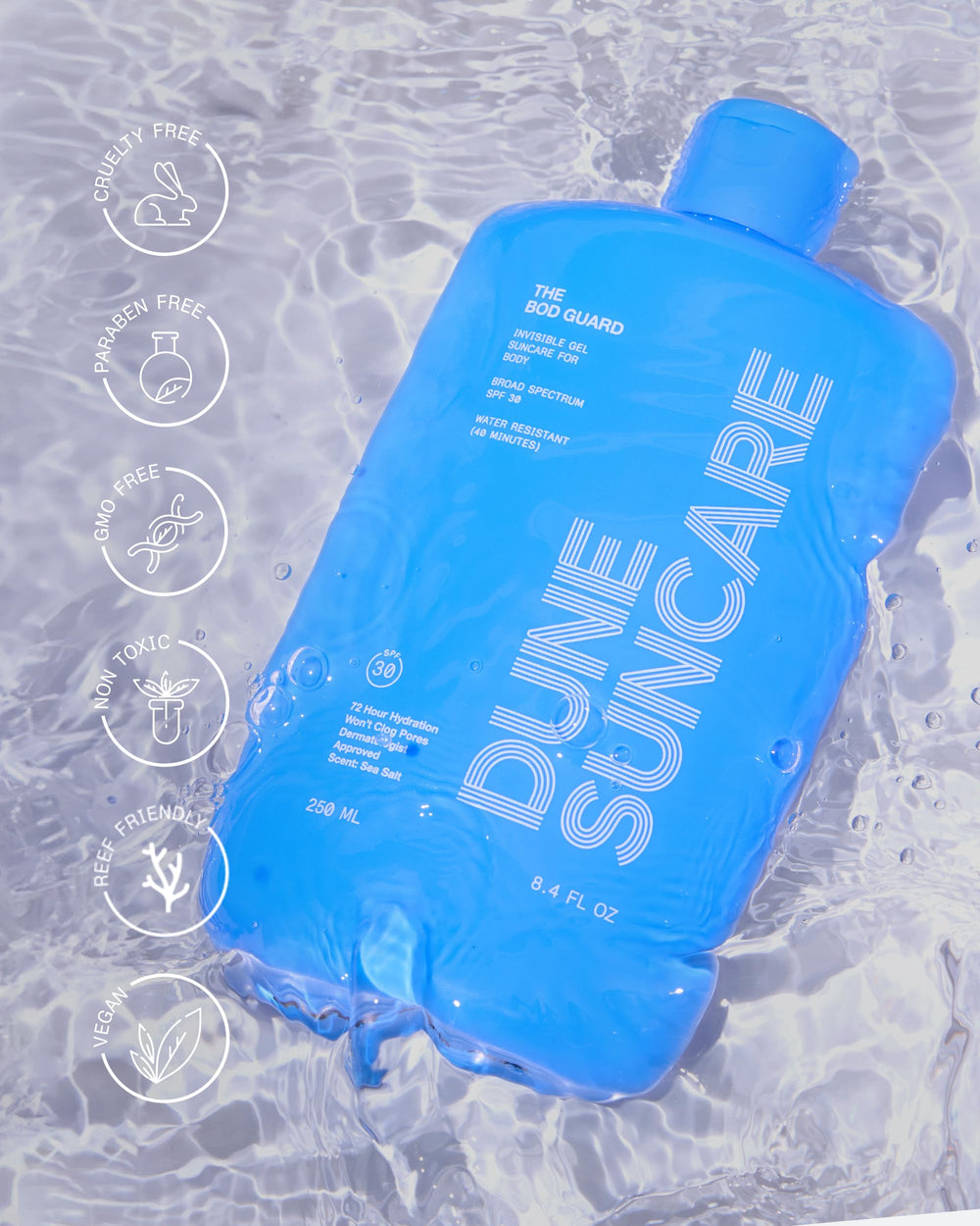 DUNE SUNCARE The Bod Guard scent mild sea salt fragrance.