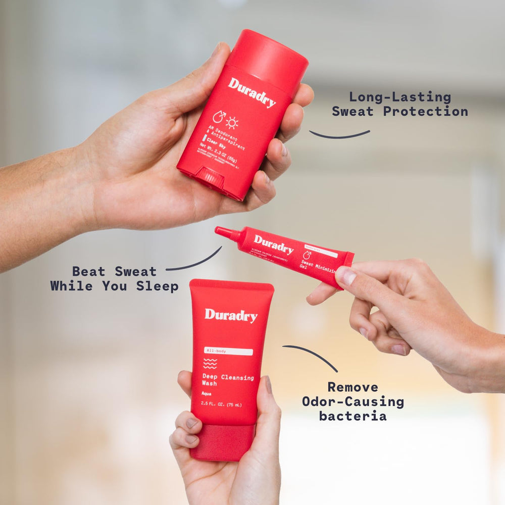 Duradry antiperspirant close-up demonstrates smooth application.
