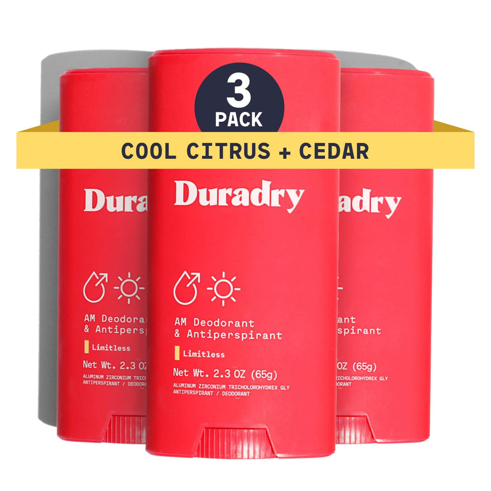 Duradry Limitless bottle with cool citrus cedar scent for all-day freshness