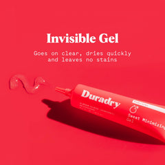 Duradry Sweat Minimizing Gel texture close-up conveying smooth, fragrance-free formula