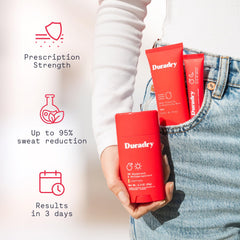 Duradry sweat-minimizing gel for overnight moisture control.