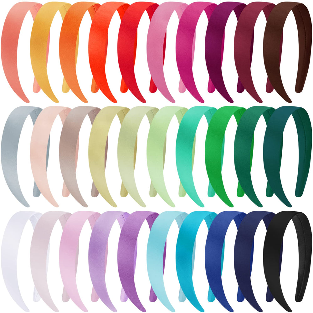 Duufin 30 colors satin headbands pack offers vibrant options for daily outfits