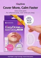 DWEasyDerm Quick Calming Patches Regular on skin demonstrates comfortable wear.