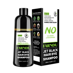 DYEING 221 BC FarnDu jet-black shampoo application showing quick color uptake.
