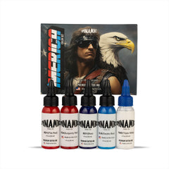 Dynamic Color Co Merica Color Ink Electric Blue bottle for vibrant shading.