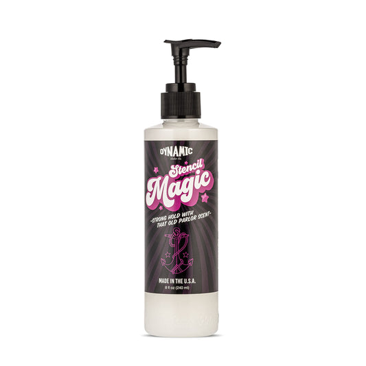 Dynamic Color Co Stencil Magic applies smoothly for precise tattoo stencil transfer.