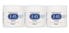 E45 cream close-up texture shows rich moisturisation for dry skin.