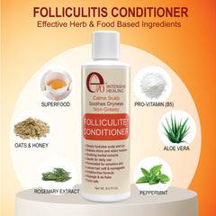 e70 Folliculitis Conditioner label design on a clean bottle