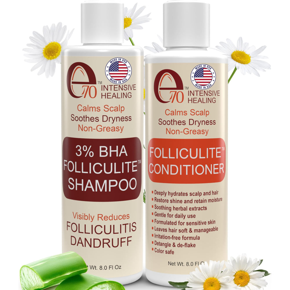 e70 Folliculitis Shampoo bottle front for daily scalp renewal