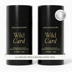 Each & Every deodorant bottle shows cardamom-ginger fragrance for all-day freshness.