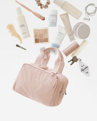 EACHY Makeup bag safe for daily use and as a gym or bridesmaid gift pink.