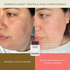 EADEM Cloud Cushion being applied to clean skin for instant comfort.