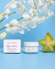 Blue tansy note in AQUA AURA promoting soothing, radiant-looking eye skin