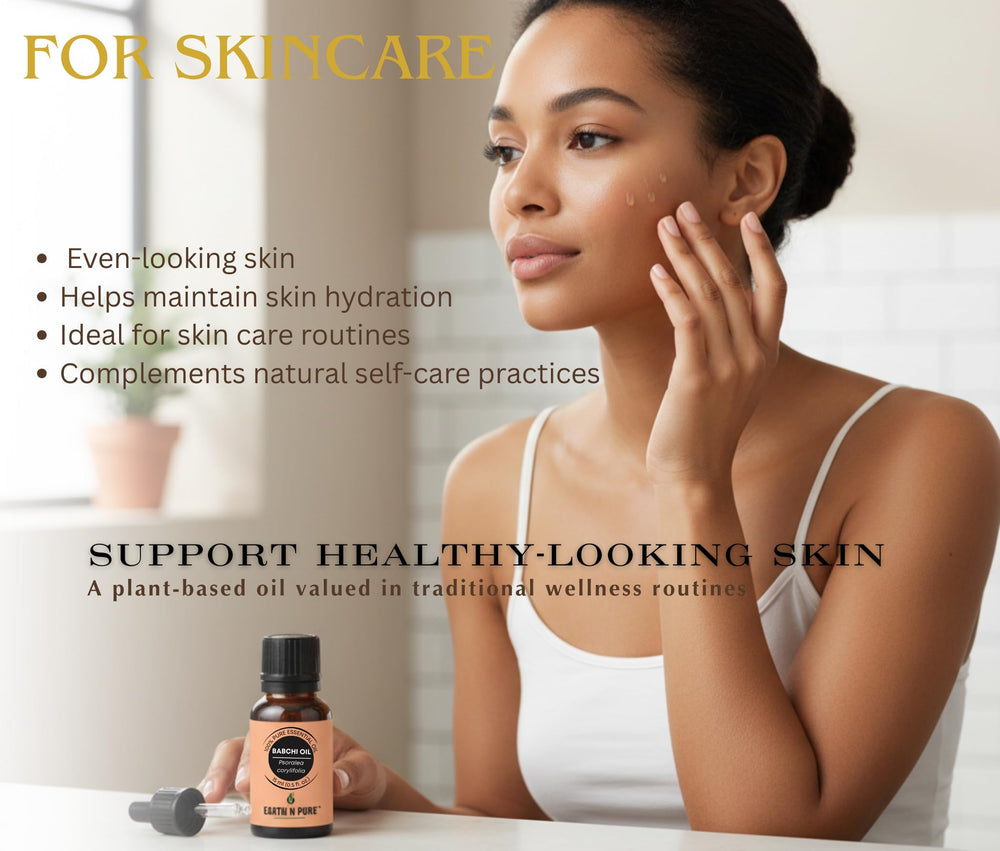 Earth N Pure Babchi Oil with carrier oil for body massage.