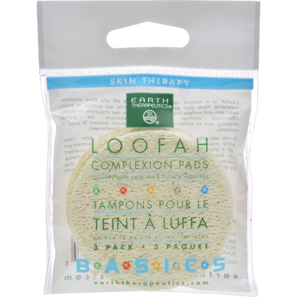 Earth Therapeutics loofah complexion pads provide gentle exfoliation and skin massage