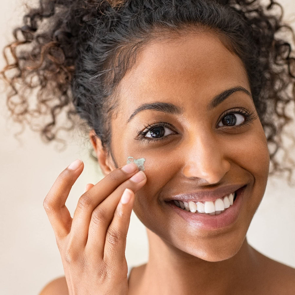Earth To Skin Eye Cream texture close-up shows light, fast-absorbing formula.