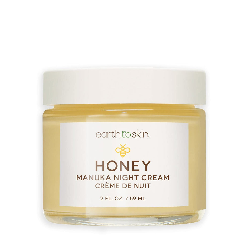 Earth To Skin Honey Manuka Night Cream bottle for overnight hydration and barrier support.