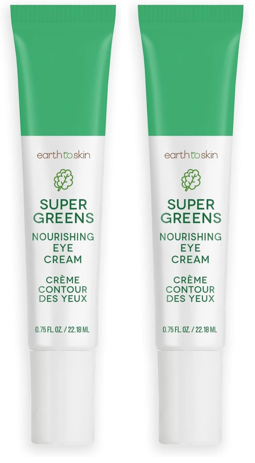 Earth To Skin Super Greens Eye Cream pack of 2 bottles for nourishing under-eye hydration.