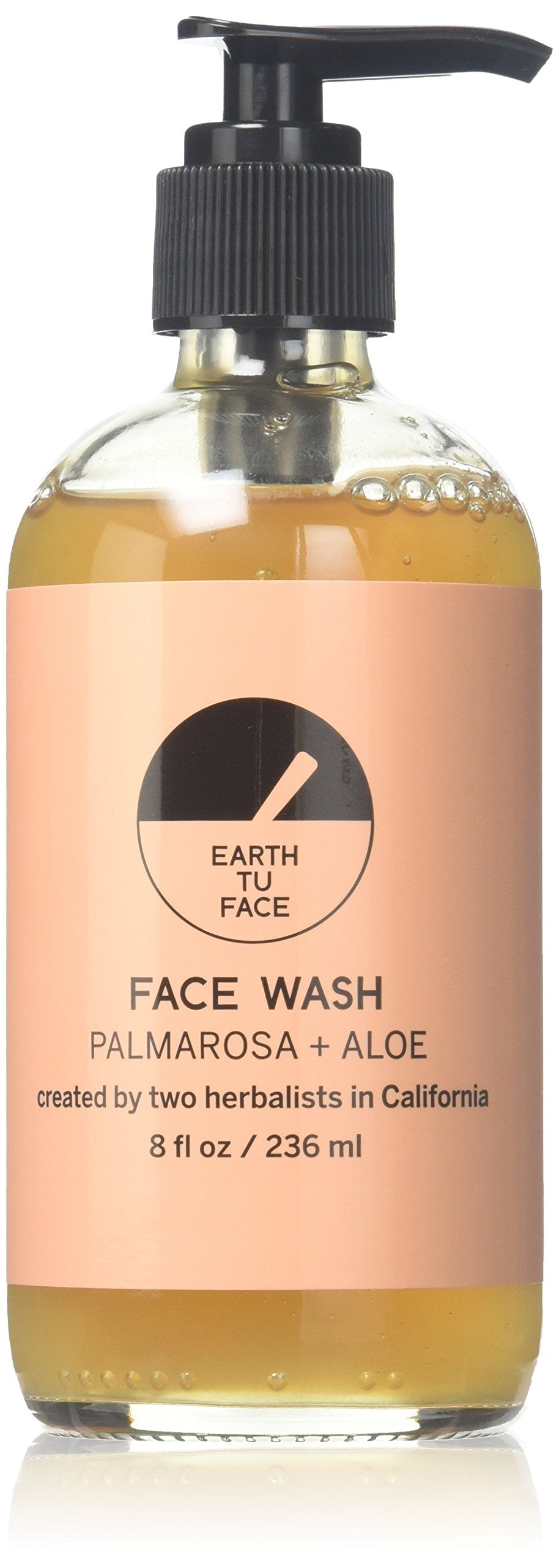 Earth Tu Face Palmarosa + Aloe Face Wash bottle front for gentle daily cleansing