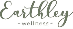 Earthley Wellness Lymphatic Cream on bathroom shelf suggests daily ritual