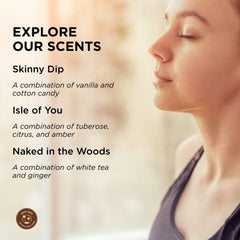 Gift set packaging highlighting three scents and travel-friendly 2 oz bottles