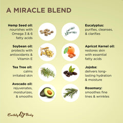 Hemp seed oil visuals highlight nutrients for skin nourishment