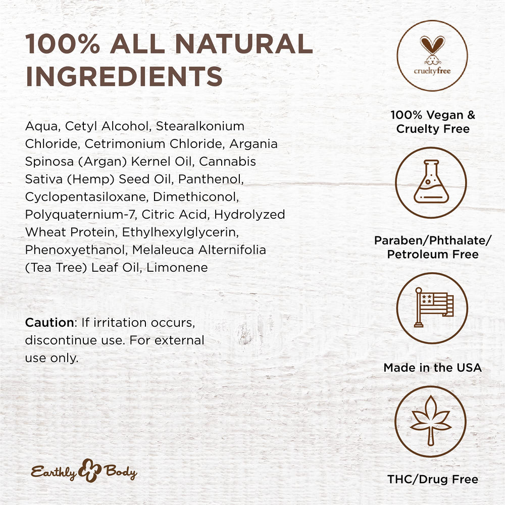 Earthly Body Miracle Oil Shave Cream hemp seed oil bottle promotes skin moisture during shaving.