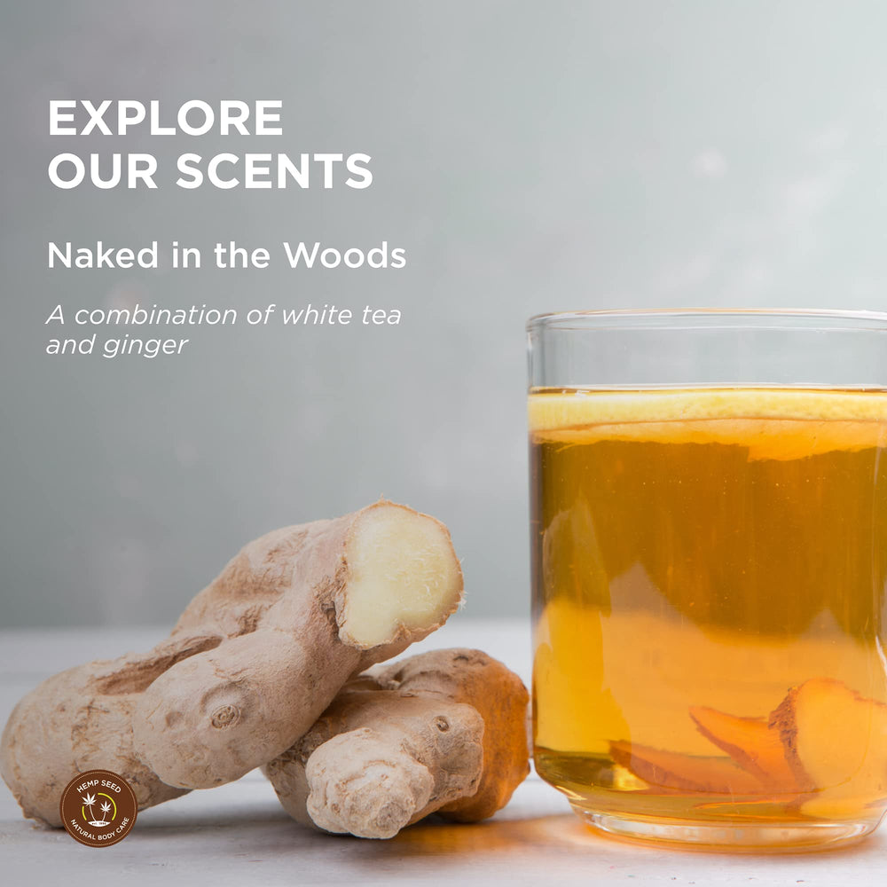 Earthly Body Naked in the Woods ingredients, featuring hemp seed oil nourishes skin