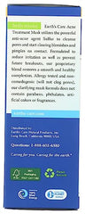 Earth's Care sulfur 5 percent mask label highlights ingredients and benefits.