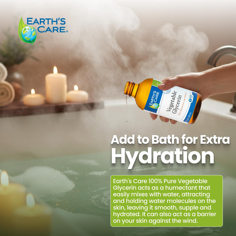 Earth's Care glycerin in bath for a nourishing soak.