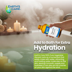 Earth's Care glycerin in bath for a nourishing soak.