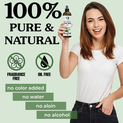 Close-up of Earth's Daughter Aloe Gel texture, silky and non-greasy for hair and skin.