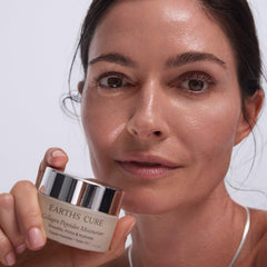 EarthsCure Nano Peptide Moisturizer texture swirl shows rich hydration for sensitive skin