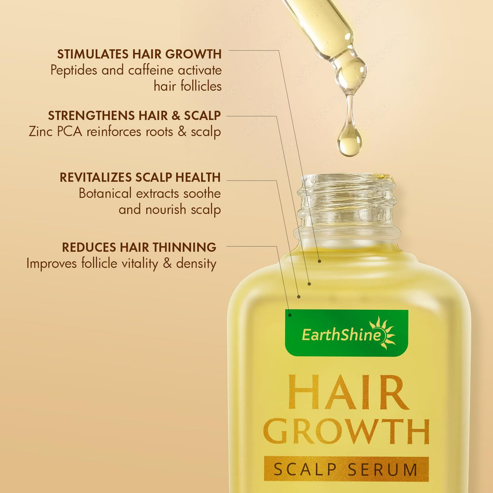 EarthShine Hair Growth Serum dropper-ready for daily scalp use.