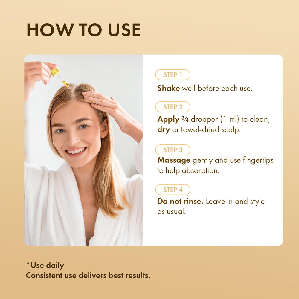 EarthShine Hair Growth Serum packaging front showcases clean, travel-friendly design.
