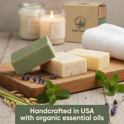 Earthy Essentials green-tea-peppermint-bar close-up with cooling sensation and vibrant lather