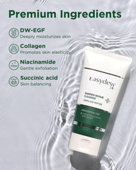 Hydration-focused EASYDEW cleanser with hyaluronic acid for moisturized skin