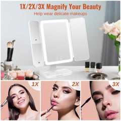 Easehold mirror with 3X magnification for precise eye makeup.