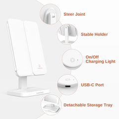 Easehold detachable base supports compact storage.