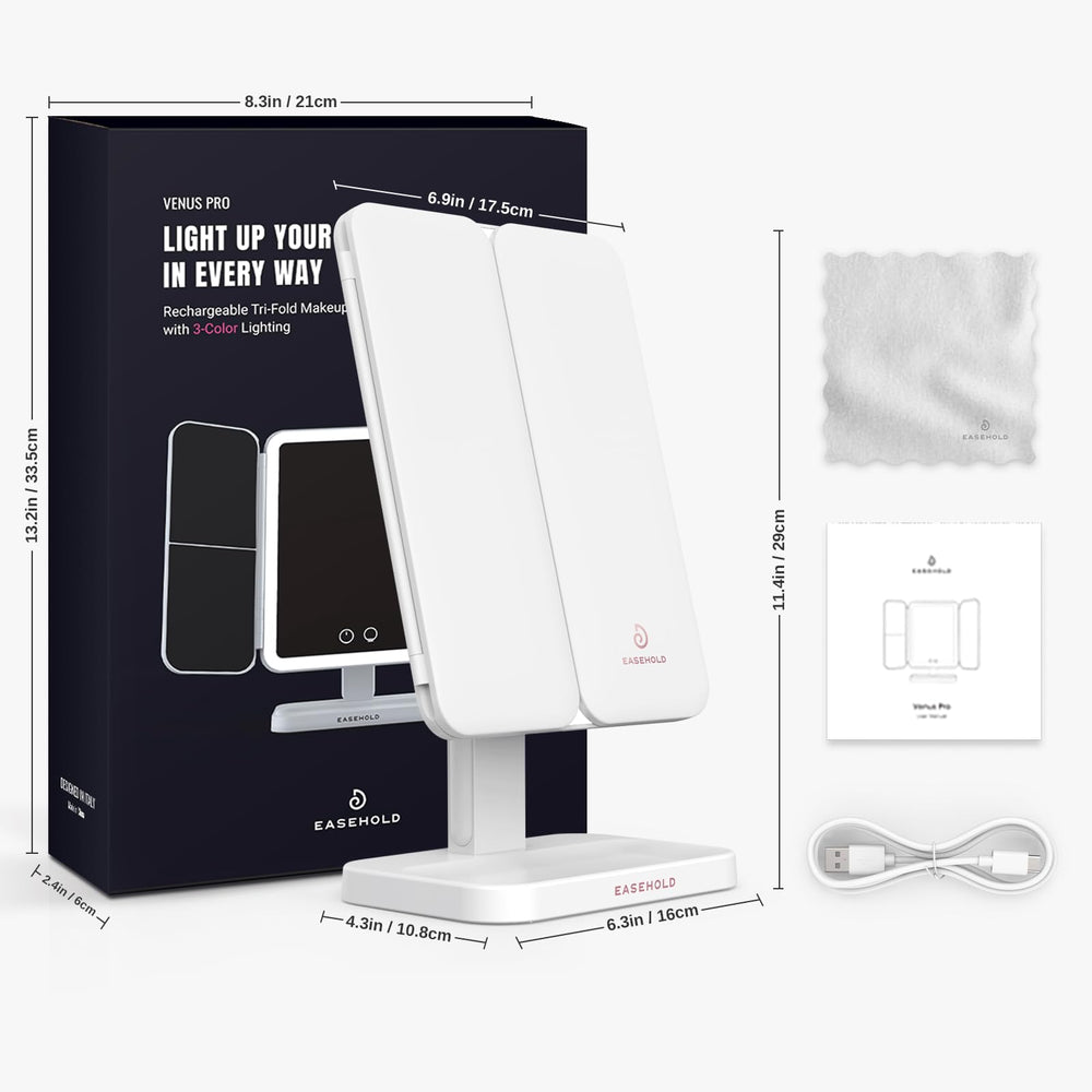 Easehold compact mirror ready for desk or travel.