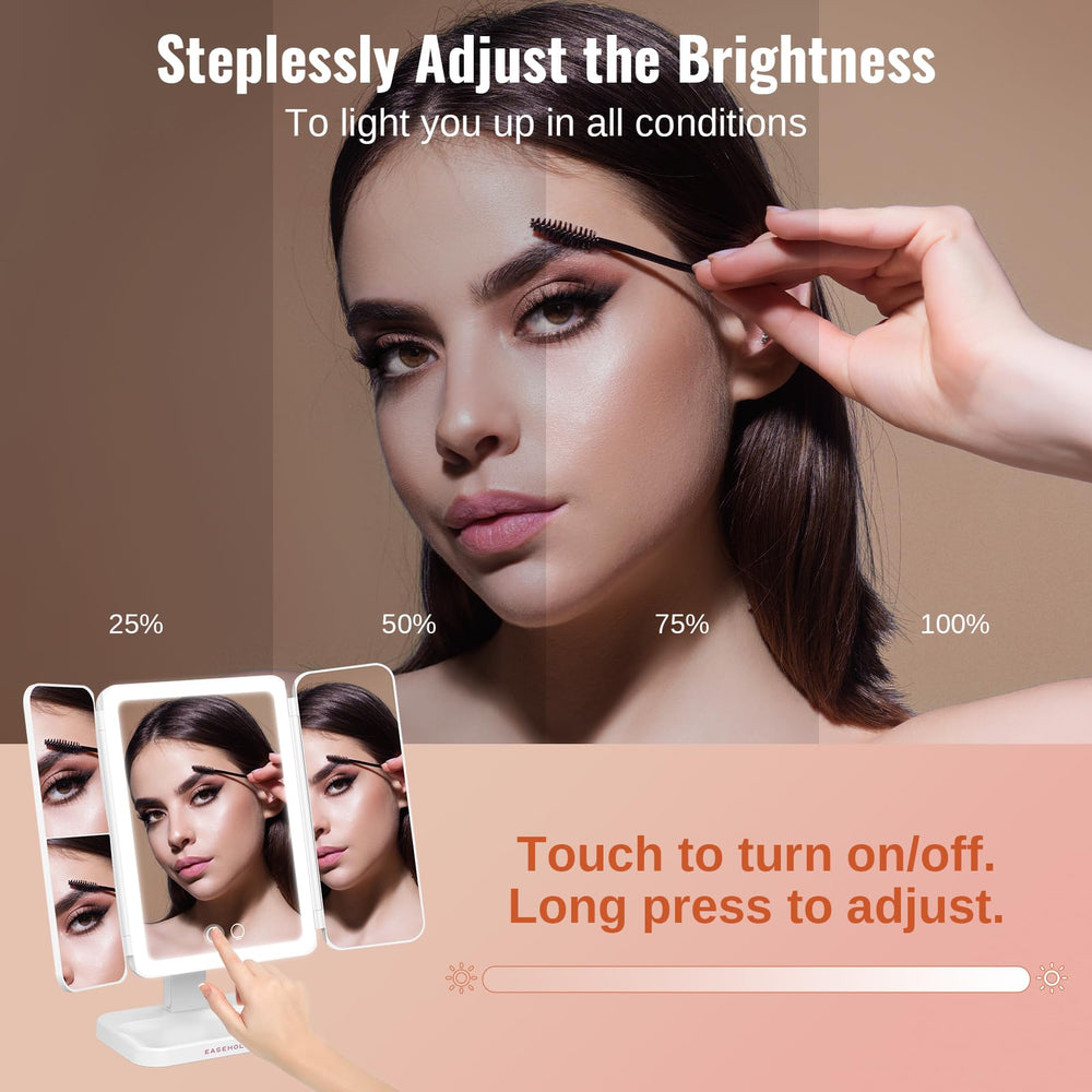 Easehold brightness control with stepless dimming from dim to bright.