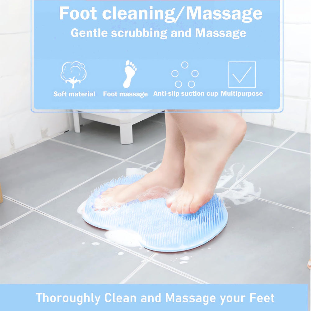 Easkite wall-mounted foot scrubber with suction cups for secure placement.