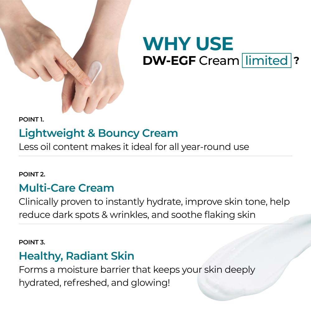 EASYDEW DW-EGF Cream dispensing action suggests quick absorption