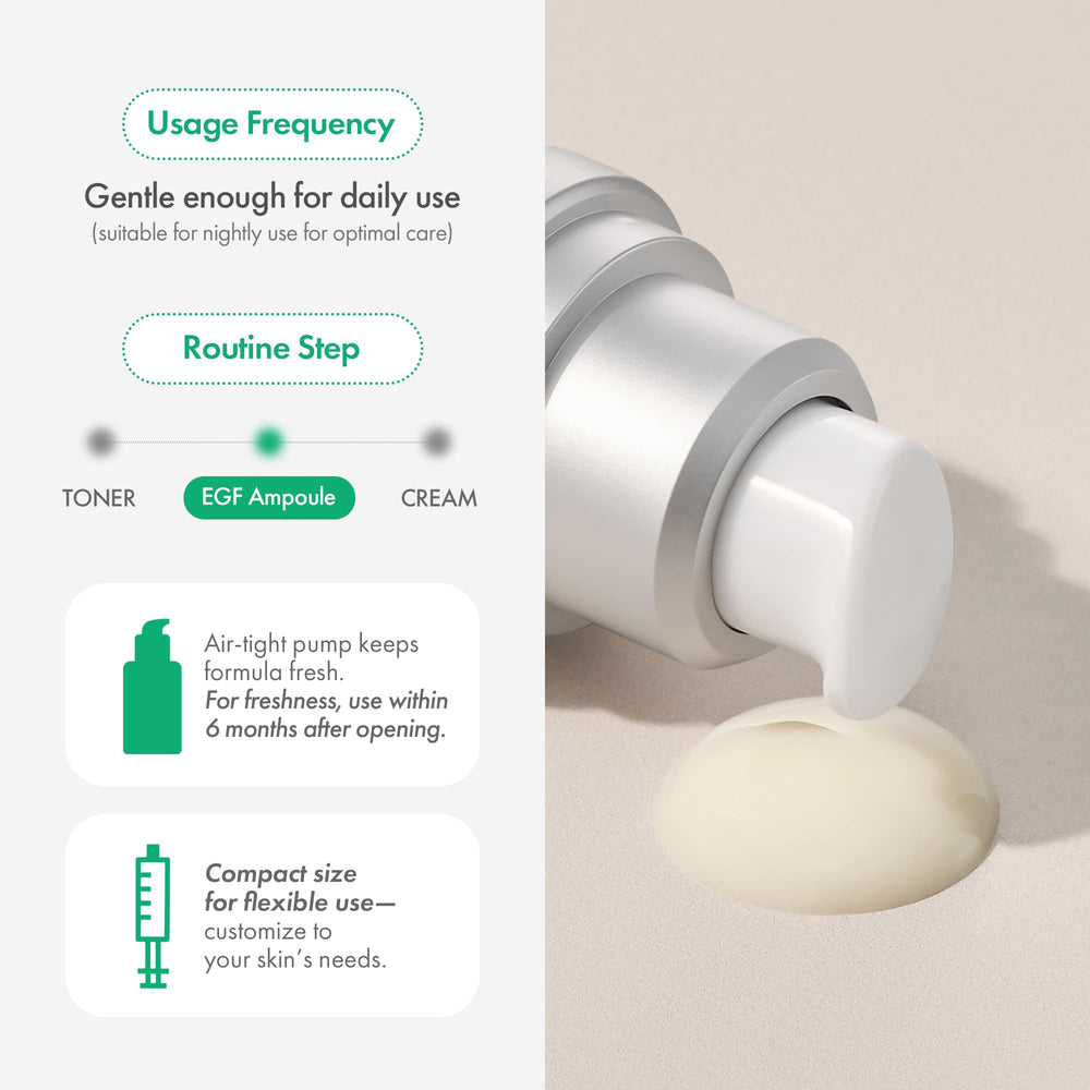DW-EGF Melatoning Ampoule absorbs quickly, leaving a weightless feel.